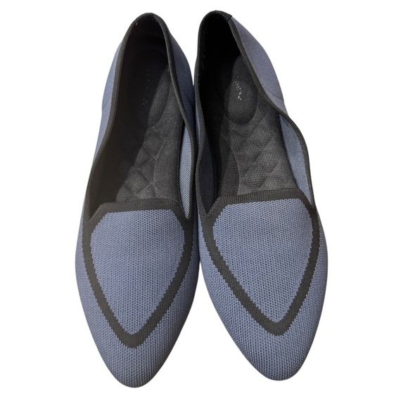 Birdies The Blackbird Knit Slip On Pointed Toe Flats, Lake Blue, Size 12 - Picture 2 of 7
